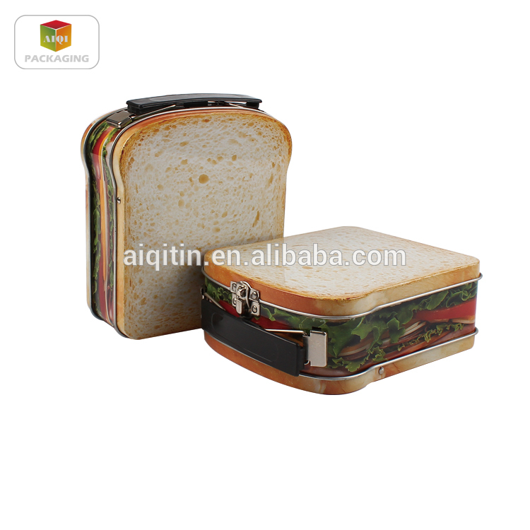 Sandwich shaped lunch tin