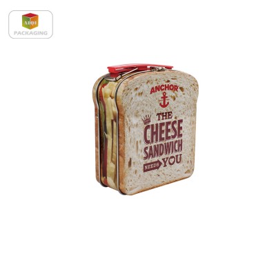 Sandwich shaped tin lunch box