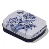 Rectangle custom printed metal tin box  candy tin box  mint tin candy box with keychain