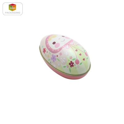 metal easter candy packaging tin egg shape box