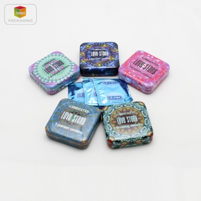 small metal tin boxes/condom tin box/mint tin box