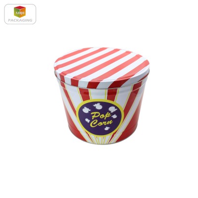 2 Gallon metal  Popcorn tin Box with Lid