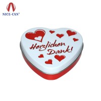 Custom Heart Shape Metal Jewelry Tin Can